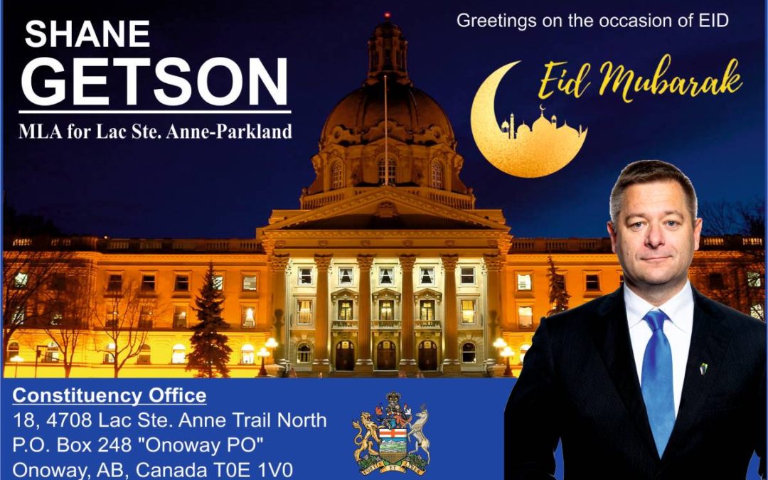 MLA Shane Getson greets Albertans on the occasion of Eid